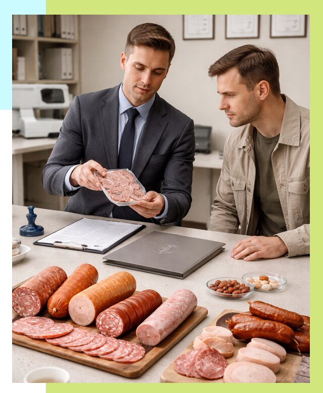 Сертификация колбасных изделий в Сальске от 7626 р. | Алешин-Слс