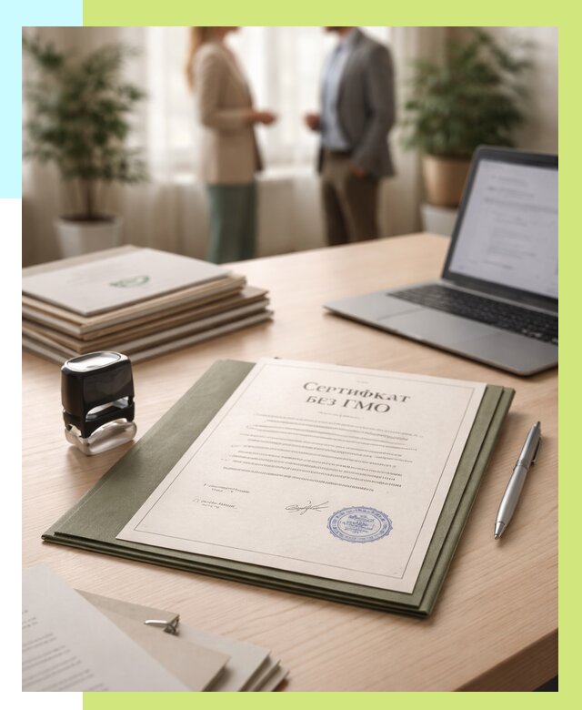 Сертификат без ГМО в Сальске от 7626 р. оформить срочно Алешин-Слс